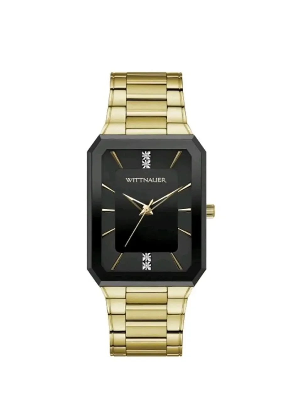 NWT Wittnauer $575 WN3092 Store Display 9.7/10 Men's Omni Black Dial Gold Quartz